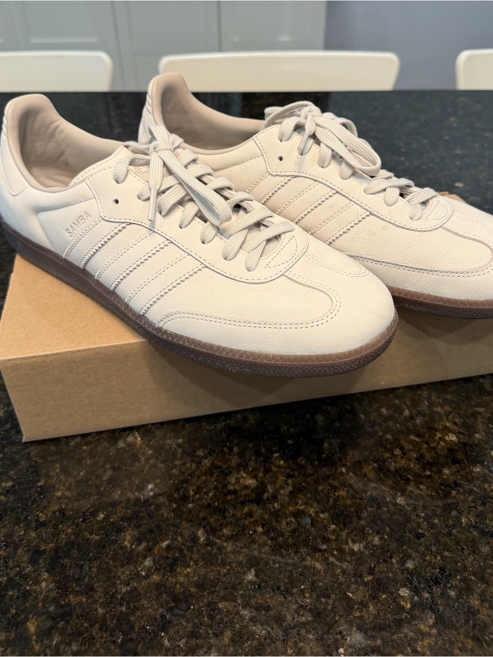 adidas Samba Sneakers - Off-White with Brown Gum Sole